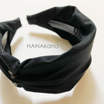 ✳︎しあわせカチューシャ®︎アシメ✳︎麻混黒✳︎痛くならないカチューシャ✳︎