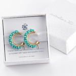 #831★アリゾナ産ターコイズのフープピアス