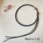 【男女兼用】牛革四つ編みレース 3WAYウォレットコード 〜Black〜