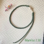【男女兼用】牛革四つ編みレース 3WAYウォレットコード 〜Green〜