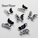 【D-0394】10pcs　蝶々　15×13mm　ブラック　チャーム