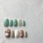 再販🧸no.6 くま×ぷっくりネイル/ネイルチップ