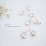 【4pcs.】しずく型チャーム ガラスストーン ／OT458-7CL