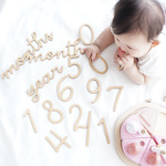 W006【 Number + days months year / TypeA 】 木製 レターバナー 月齢フォト アイテム Natural