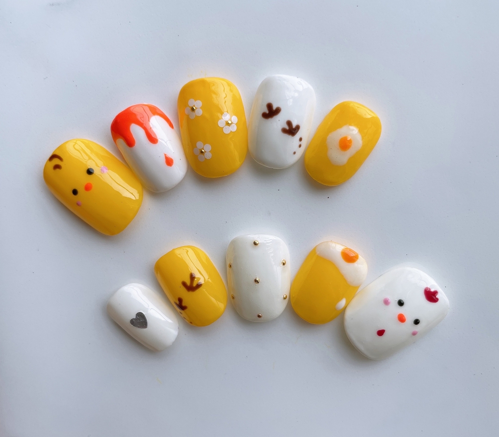 ひよことにわとりネイル♡ネイルチップ♡オーダーネイル - MIINAIL03