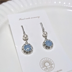 ★スワロフスキー(ブルーオパール)×コットンパール★《グルーデコ》キラキラ/上品/空/海