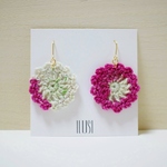 flower white×pink*あみあみピアス