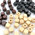 【45個】+【20個】ウッドビーズパーツ※キューブ10㎜  ※オマケ付き5㎜キューブ