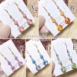 《お嫁入り*6》琥珀風デザインの💖ピアス/イヤリング レジンビーズ 鬼滅カラー 鬼滅キャラクター風 鬼滅風 鬼滅の刃キャラクター風