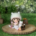 にゃんこロンパース＊stodoll用（5インチぐらい）＊白