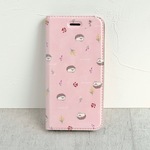 ※サンプル品※　ピンク　おはなとハリネズミ　iphone8手帳型