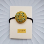 刺繍ヘアゴム🌷　no.434  くるみボタン　💛送料無料💛　
