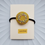 刺繍ヘアゴム🌷　くるみボタン　435　💛送料無料💛　