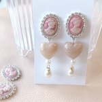 cameo×heart (ピアス・イヤリング・樹脂ピアス)