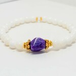 チャロアイト＊マザーオブパール＊水晶の天然石ブレスレット