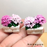 再販[第3段]ミニチュア  小さな紫陽花の花壇(ピンク系)