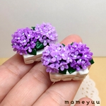 [第3段]ミニチュア  小さな紫陽花の花壇(パープル系)