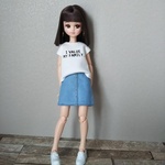 リカちゃん Tシャツ & デニム スカート セット 服  tシャツ トップス 