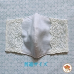 [再販無し] 🍋 ストレッチレース”マスクカバー”(普通サイズ)サックス