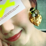 132マットゴールドハートピアス　イヤリング