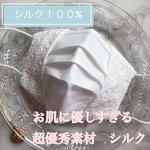 ❄️シルク100%❄️ 🌿ミニ　サークル🌿　刺繍レース　マスクカバー　クレンゼ　シルク　使用　お肌に優しすぎるマスクカバー