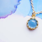 【11月誕生石】スイスブルートパーズ フルムーン ネックレス