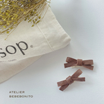 leather hair clip ＊brown 2set＊