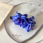 夏ブルー 紫陽花バナナクリップ