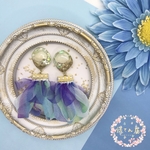 海の幻想・くらげピアス　パーツ変更　チタンポストピアス　イヤリング　シェル　貝殻　星の砂　海　夏　サマー　レジン　青　ブルー　　クリア