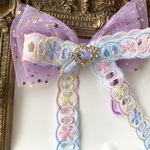 ビッグリボン♡再販♡プチギフト⭐️ゆめかわ❤️キラキラハート⭐️たらりんりぼん♡チュール⭐️発表会♡へアゴム１点