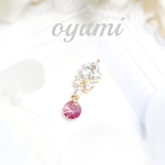 再販♪ マスクチャーム　マグネットタイプ　キュービックジルコニア　スワロフスキー　アンティークピンク　マスクピアス　マスク　マグネットピアス　マグネット　ギフト　プレゼント　ゴールドカラー
