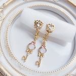 Swarovski スワロフスキー使用イヤリング earring  magical princess key ☽︎‪︎.*·̩͙ ローズウォーターオパール 定形外送料込