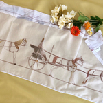 カフェカーテン　乗馬プリント🐎
