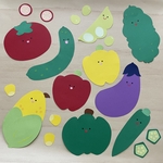 壁面飾り　夏野菜セット　ゆるかわ
