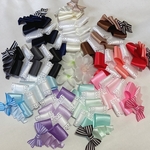 カラーが選べる♪ レース と ストライプ リボン の スイーツ バレッタ ヘアクリップ キッズ  ベビー フォーマル パステル ギフト プレゼント かわいい 大人  パーティー 冠婚葬祭 ウェディング
