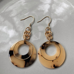 べっ甲とゴールドのサークルピアス