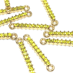 イエロー【10個】Glass rhine stone  connecter 