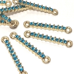  アクアマリン【10個】Glass rhine stone  connecter 