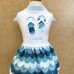 ♡犬服 うちの子 名入れ ビーチサンダル　ワンピース♡