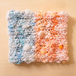 ネックウォーマー　-お姫様のリボン（ブルー×オレンジ）-