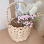 hinayu 様専用　コーヒー染めのミニ籠にカラフルなミニスワッグ