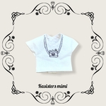 再販5【送料無料】刺繍線画Tシャツ（カメラ）　【ブライス】【リカちゃん】【ブライスアウトフィット】【リカちゃん服】