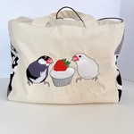 普段から使える通院キャリーバック　文鳥さんとカップケーキ♪