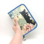 B6サイズの手帳・ブックカバー「雅なクロにゃんこ」