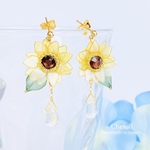 『ひまわりと雫』　ピアス　イヤリング
