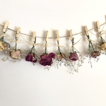 ドライフラワーミニミニ薔薇のガーランド