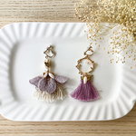petal fringe tassele イヤリング・ピアス ラベンダー