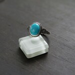 ターコイズ　アンティークハートリング　SILVER925