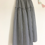 ＊simple stripes♪ロングティアードスカート(black)＊