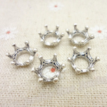 数量変更！お値段そのまま！立体 15個1セット シルバー ミルククラウン チャーム 王冠 ティアラ